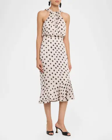 Saloni Ruby Polka-Dot Midi Dress | Thumbnail 3 Saloni Ruby Polka-Dot Midi Dress | Thumbnail 3