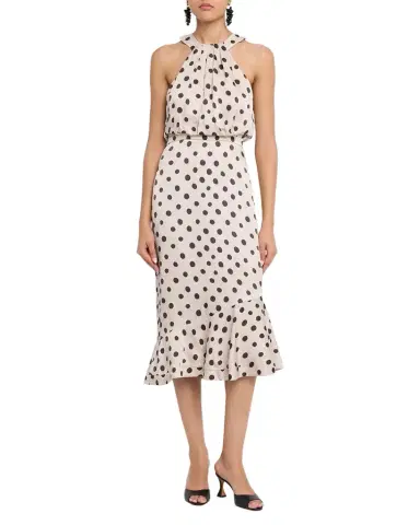 Saloni Ruby Polka-Dot Midi Dress | Thumbnail 1 Saloni Ruby Polka-Dot Midi Dress | Thumbnail 1