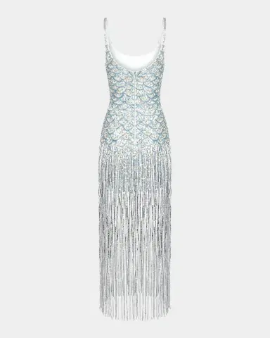 Mac Duggal Sequined Fringe Sleeveless Dress | Thumbnail 5 Mac Duggal Sequined Fringe Sleeveless Dress | Thumbnail 5