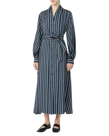 Max Mara Long-Sleeve Striped Shirtdress w/ Belt | Thumbnail 1 Max Mara Long-Sleeve Striped Shirtdress w/ Belt | Thumbnail 1