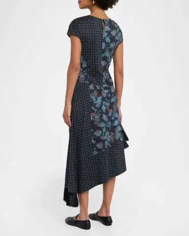 3.1 Phillip Lim Desert Flower Asymmetric Twill Midi Dress | Thumbnail 2 3.1 Phillip Lim Desert Flower Asymmetric Twill Midi Dress | Thumbnail 2