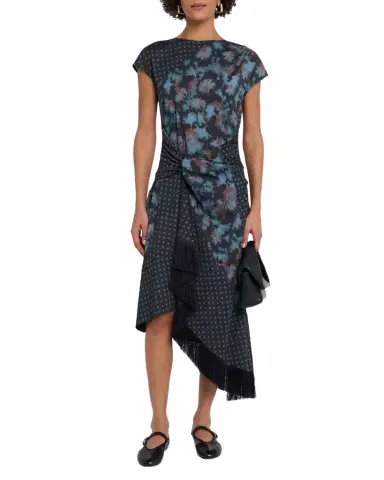 3.1 Phillip Lim Desert Flower Asymmetric Twill Midi Dress | Thumbnail 1 3.1 Phillip Lim Desert Flower Asymmetric Twill Midi Dress | Thumbnail 1