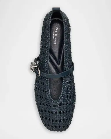 rag & bone Spire Woven Mary Jane Ballerina Flats | Thumbnail 3 rag & bone Spire Woven Mary Jane Ballerina Flats | Thumbnail 3