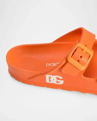 Dolce & Gabbana Girl's Logo Slide Sandals, Kids | Thumbnail 3 Dolce & Gabbana Girl's Logo Slide Sandals, Kids | Thumbnail 3