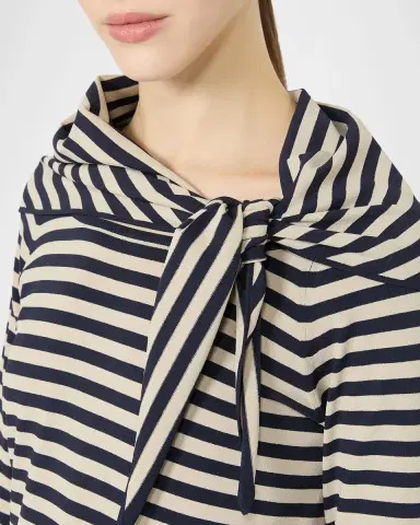 Max Mara Fenice Striped 3/4-Sleeve Scarf Sweater | Thumbnail 4 Max Mara Fenice Striped 3/4-Sleeve Scarf Sweater | Thumbnail 4