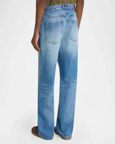 Balmain Men 's Loose-Fit Faded Denim Jeans | Thumbnail 2 Balmain Men 's Loose-Fit Faded Denim Jeans | Thumbnail 2