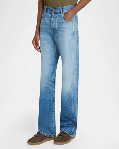 Balmain Men 's Loose-Fit Faded Denim Jeans | Thumbnail 3 Balmain Men 's Loose-Fit Faded Denim Jeans | Thumbnail 3