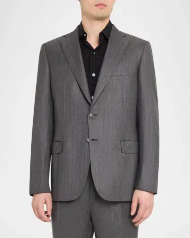 Brioni Men's Tonal Herringbone Wool-Silk Two-Piece Suit | Thumbnail 3 Brioni Men's Tonal Herringbone Wool-Silk Two-Piece Suit | Thumbnail 3