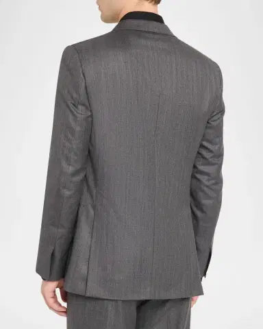 Brioni Men's Tonal Herringbone Wool-Silk Two-Piece Suit | Thumbnail 4 Brioni Men's Tonal Herringbone Wool-Silk Two-Piece Suit | Thumbnail 4