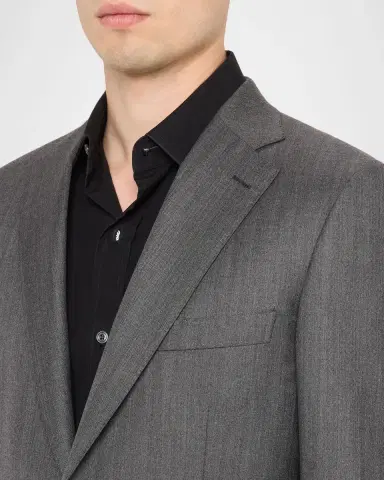 Brioni Men's Tonal Herringbone Wool-Silk Two-Piece Suit | Thumbnail 5 Brioni Men's Tonal Herringbone Wool-Silk Two-Piece Suit | Thumbnail 5