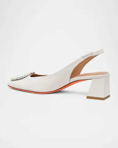 Santoni 50mm Corolle Leather Slingback Buckle Pumps | Thumbnail 2 Santoni 50mm Corolle Leather Slingback Buckle Pumps | Thumbnail 2