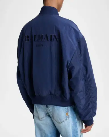 Balmain Men 's Vintage Embroidered Bomber Jacket | Thumbnail 2 Balmain Men 's Vintage Embroidered Bomber Jacket | Thumbnail 2