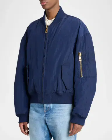 Balmain Men 's Vintage Embroidered Bomber Jacket | Thumbnail 3 Balmain Men 's Vintage Embroidered Bomber Jacket | Thumbnail 3
