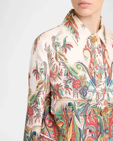Etro Paisley-Print Silk Cropped Jacket | Thumbnail 4 Etro Paisley-Print Silk Cropped Jacket | Thumbnail 4
