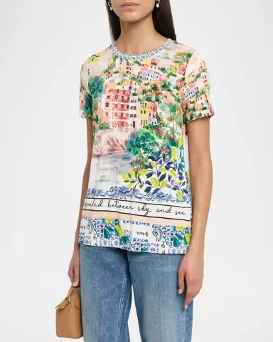 Johnny Was The Janie Botanical-Print Crewneck Tee | Thumbnail 3 Johnny Was The Janie Botanical-Print Crewneck Tee | Thumbnail 3