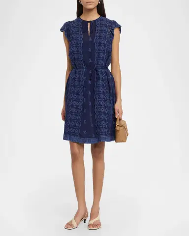 Johnny Was Daisy Eyelet Floral-Embroidered Mini Dress | Thumbnail 3 Johnny Was Daisy Eyelet Floral-Embroidered Mini Dress | Thumbnail 3