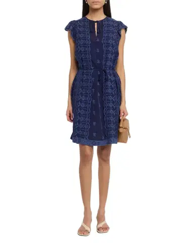 Johnny Was Daisy Eyelet Floral-Embroidered Mini Dress | Thumbnail 1 Johnny Was Daisy Eyelet Floral-Embroidered Mini Dress | Thumbnail 1
