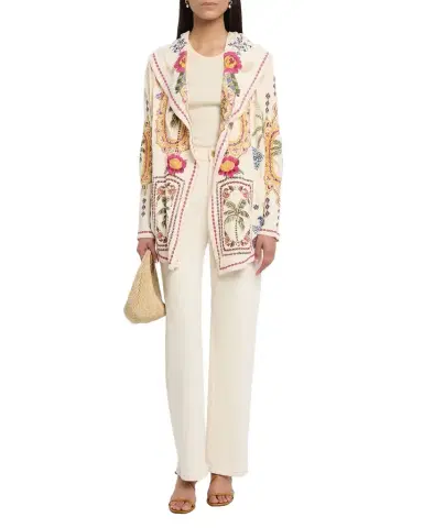 Johnny Was Avelar Biya Floral-Embroidered Short Cotton Hoodie | Thumbnail 1 Johnny Was Avelar Biya Floral-Embroidered Short Cotton Hoodie | Thumbnail 1