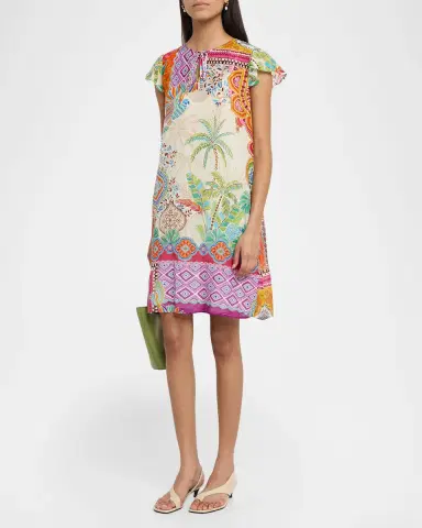 Johnny Was Daisy Botanical-Print Shift Dress | Thumbnail 3 Johnny Was Daisy Botanical-Print Shift Dress | Thumbnail 3