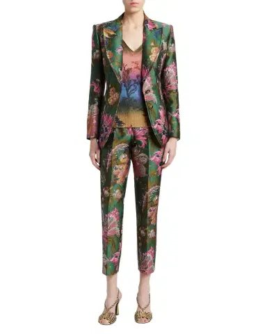 Etro Degrade Floral-Print Wool V-Neck Sweater | Thumbnail 1 Etro Degrade Floral-Print Wool V-Neck Sweater | Thumbnail 1