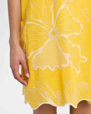 Johnny Was Floral-Embroidered Cotton Mini Shift Dress | Thumbnail 4 Johnny Was Floral-Embroidered Cotton Mini Shift Dress | Thumbnail 4