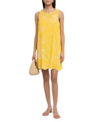 Johnny Was Floral-Embroidered Cotton Mini Shift Dress | Thumbnail 1 Johnny Was Floral-Embroidered Cotton Mini Shift Dress | Thumbnail 1