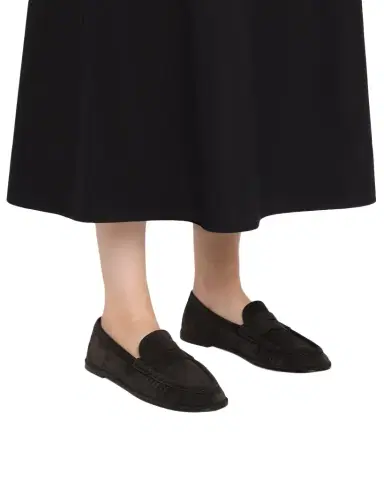 Stuart Weitzman Spencer Suede Penny Loafers | Thumbnail 1 Stuart Weitzman Spencer Suede Penny Loafers | Thumbnail 1