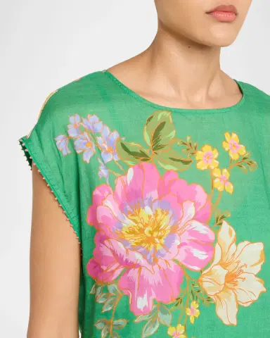 Johnny Was Floral-Print Shift Midi Dress | Thumbnail 4 Johnny Was Floral-Print Shift Midi Dress | Thumbnail 4