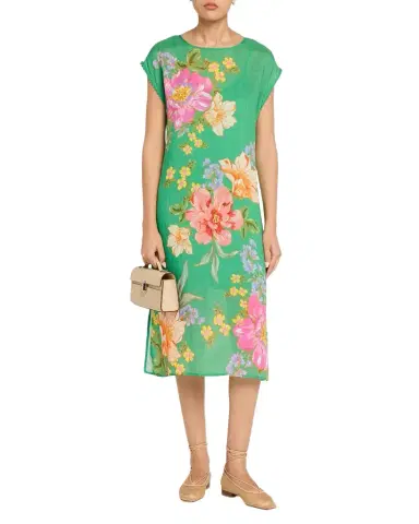 Johnny Was Floral-Print Shift Midi Dress | Thumbnail 1 Johnny Was Floral-Print Shift Midi Dress | Thumbnail 1