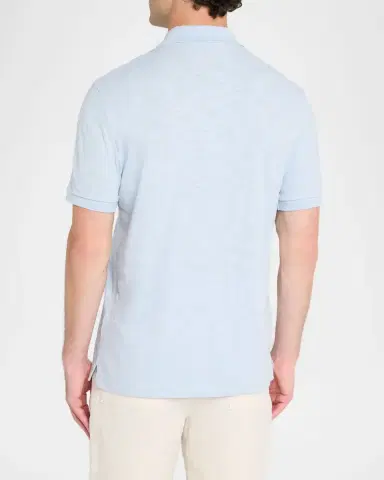 Vince Men 's Cotton Heathered Polo Shirt | Thumbnail 2 Vince Men 's Cotton Heathered Polo Shirt | Thumbnail 2