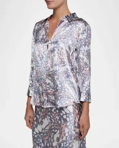L'Agence Dani Butterfly-Print Silk Blouse | Thumbnail 4 L'Agence Dani Butterfly-Print Silk Blouse | Thumbnail 4