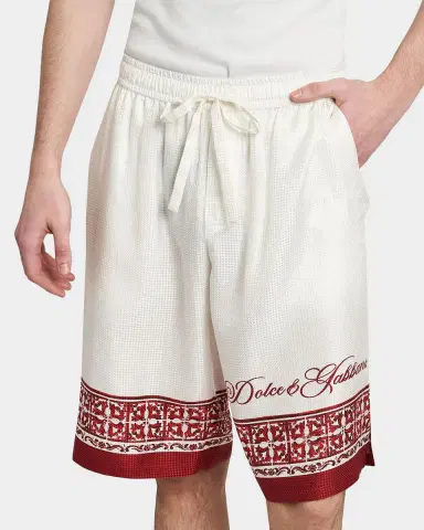 Dolce & Gabbana Men's Majolica-Print Jacquard Twill Bermuda Shorts | Thumbnail 4 Dolce & Gabbana Men's Majolica-Print Jacquard Twill Bermuda Shorts | Thumbnail 4