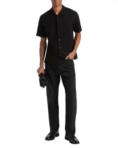 Vince Men 's Pointelle Short-Sleeve Shirt | Thumbnail 1 Vince Men 's Pointelle Short-Sleeve Shirt | Thumbnail 1