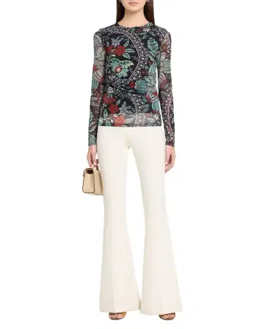 Elie Tahari The Delilah Ruched Floral-Print Mesh Top | Thumbnail 1 Elie Tahari The Delilah Ruched Floral-Print Mesh Top | Thumbnail 1