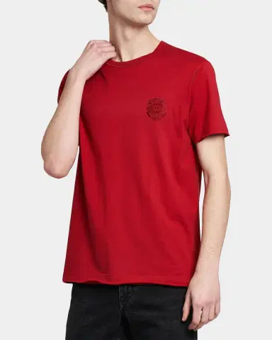 Dolce & Gabbana Men's Cotton Embroidered-Crest Crewneck T-Shirt | Thumbnail 5 Dolce & Gabbana Men's Cotton Embroidered-Crest Crewneck T-Shirt | Thumbnail 5