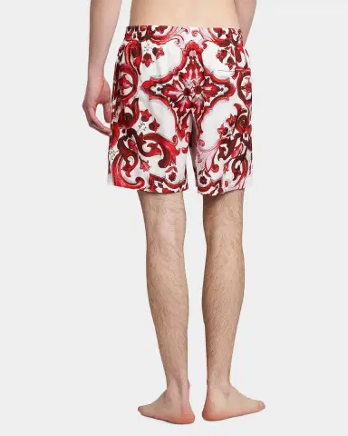 Dolce & Gabbana Men's Majolica-Print Swim Trunks | Thumbnail 2 Dolce & Gabbana Men's Majolica-Print Swim Trunks | Thumbnail 2