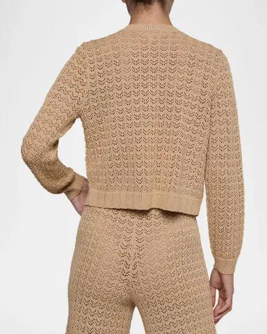 L'Agence Orla Pointelle Knit Cardigan | Thumbnail 2 L'Agence Orla Pointelle Knit Cardigan | Thumbnail 2