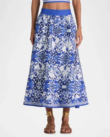 Alice + Olivia Earla Linen Midi Skirt | Thumbnail 3 Alice + Olivia Earla Linen Midi Skirt | Thumbnail 3