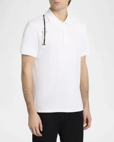 McQueen Men's Harness Cotton Pique Polo Shirt | Thumbnail 3 McQueen Men's Harness Cotton Pique Polo Shirt | Thumbnail 3