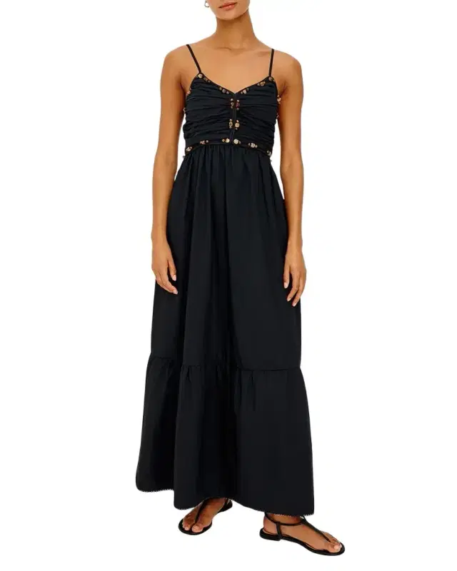 Ivana Beaded Cotton Maxi Dress Ivana Beaded Cotton Maxi Dress