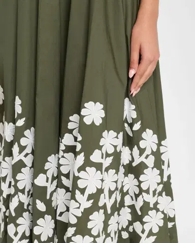 Elie Tahari The Victoria Floral Applique Cotton Midi Dress | Thumbnail 4 Elie Tahari The Victoria Floral Applique Cotton Midi Dress | Thumbnail 4