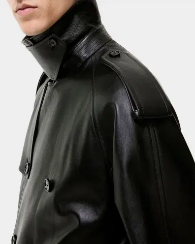 Burberry Men's Leadenham Double-Breasted Leather Jacket | Thumbnail 2 Burberry Men's Leadenham Double-Breasted Leather Jacket | Thumbnail 2