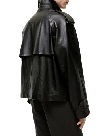 Burberry Men's Leadenham Double-Breasted Leather Jacket | Thumbnail 1 Burberry Men's Leadenham Double-Breasted Leather Jacket | Thumbnail 1
