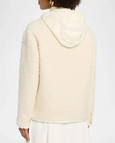 Moncler Hylesine Boucle Jacket w/ Quilted Hood | Thumbnail 2 Moncler Hylesine Boucle Jacket w/ Quilted Hood | Thumbnail 2