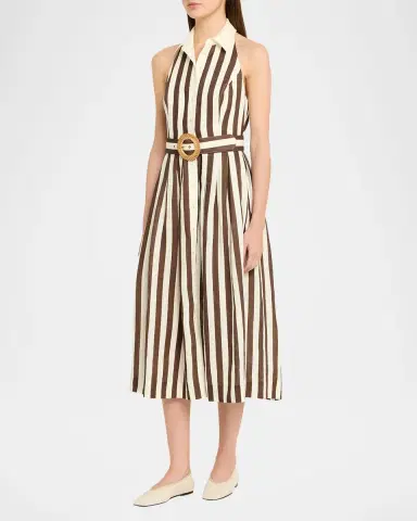 Cara Cara Quentin Belted Halter Midi Dress | Thumbnail 3 Cara Cara Quentin Belted Halter Midi Dress | Thumbnail 3