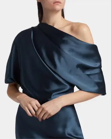 Amsale Draped Satin Pencil Midi-Dress | Thumbnail 4 Amsale Draped Satin Pencil Midi-Dress | Thumbnail 4