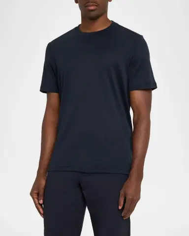 Brioni Men's Sea Island Cotton Crewneck T-Shirt | Thumbnail 3 Brioni Men's Sea Island Cotton Crewneck T-Shirt | Thumbnail 3