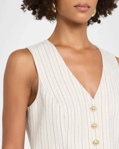 Elie Tahari The Liliana Striped Button-Down Vest | Thumbnail 4 Elie Tahari The Liliana Striped Button-Down Vest | Thumbnail 4