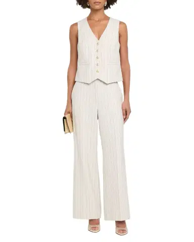 Elie Tahari The Liliana Striped Button-Down Vest | Thumbnail 1 Elie Tahari The Liliana Striped Button-Down Vest | Thumbnail 1