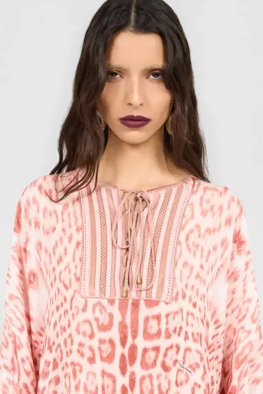Roberto Cavalli Jaguar Pink Print Kaftan | Thumbnail 4 Roberto Cavalli Jaguar Pink Print Kaftan | Thumbnail 4
